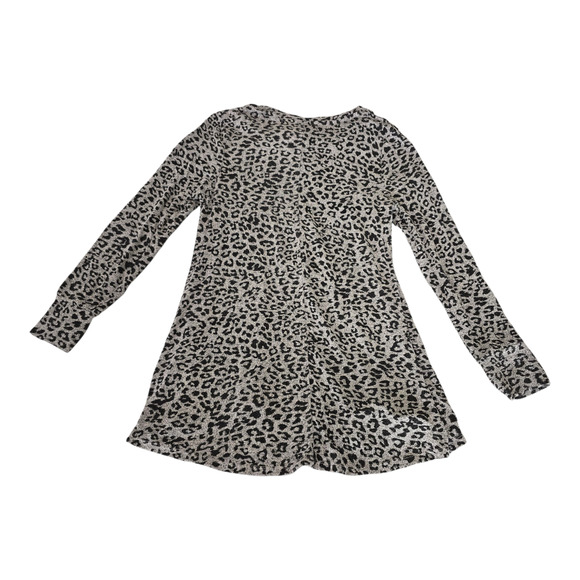 Women's Cuddl Duds Soft Knit Long Sleeve Tunic Top Gray Animal Print M - Picture 2 of 3